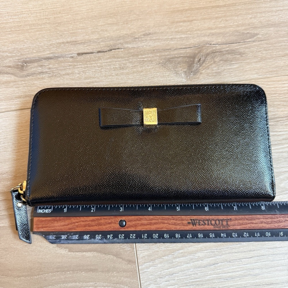 Anne Klein Black Faux Leather Bifold Wallet - Picture 6 of 7